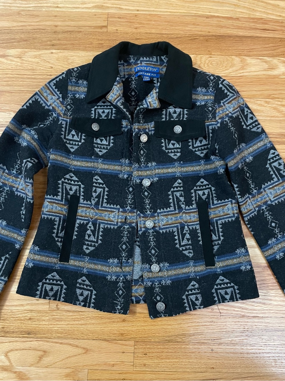 Pendleton 100% Virgin Wool Geometric Southwestern Button Jacket Women's Sz XXS